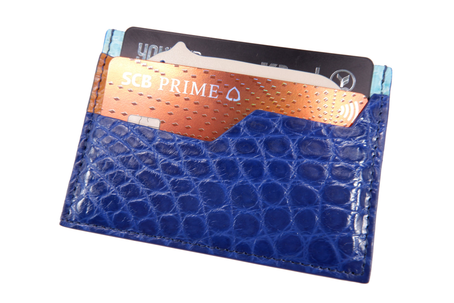 Genuine Crocodile Skin Leather Slim Business & Credit Card Holder Sleeve Wallet with Polar Bear Design