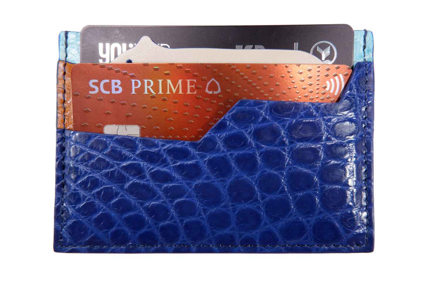 Genuine Crocodile Skin Leather Slim Business & Credit Card Holder Sleeve Wallet with Polar Bear Design