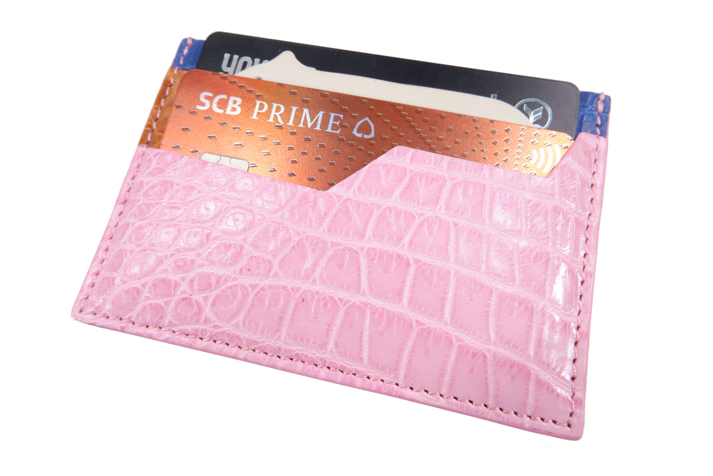Genuine Crocodile Skin Leather Slim Business & Credit Card Holder Sleeve Wallet with Polar Bear Design