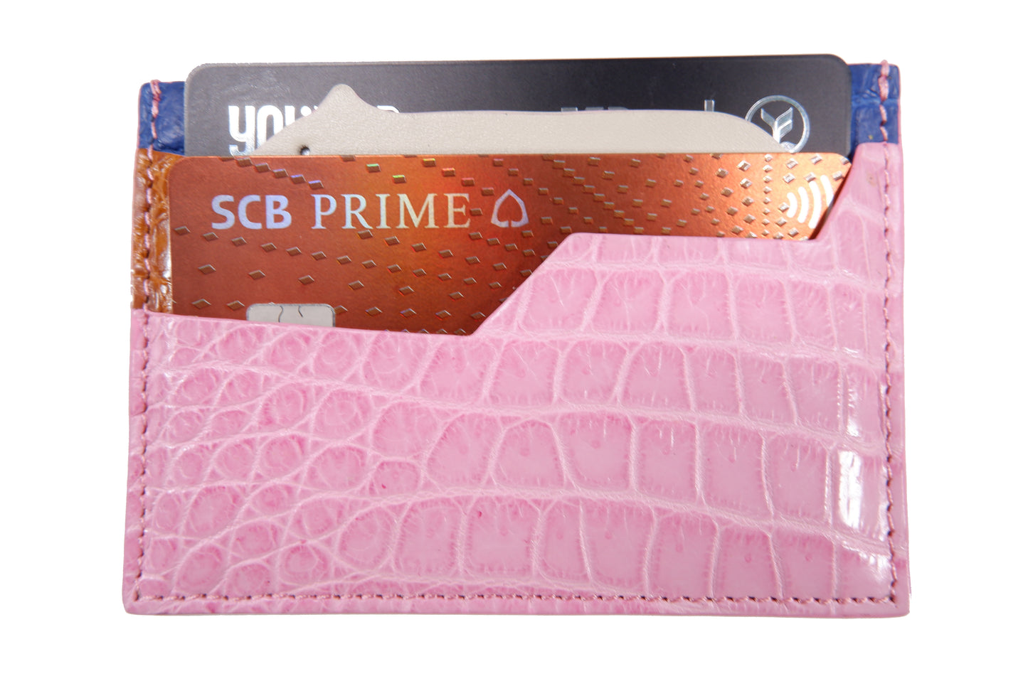 Genuine Crocodile Skin Leather Slim Business & Credit Card Holder Sleeve Wallet with Polar Bear Design