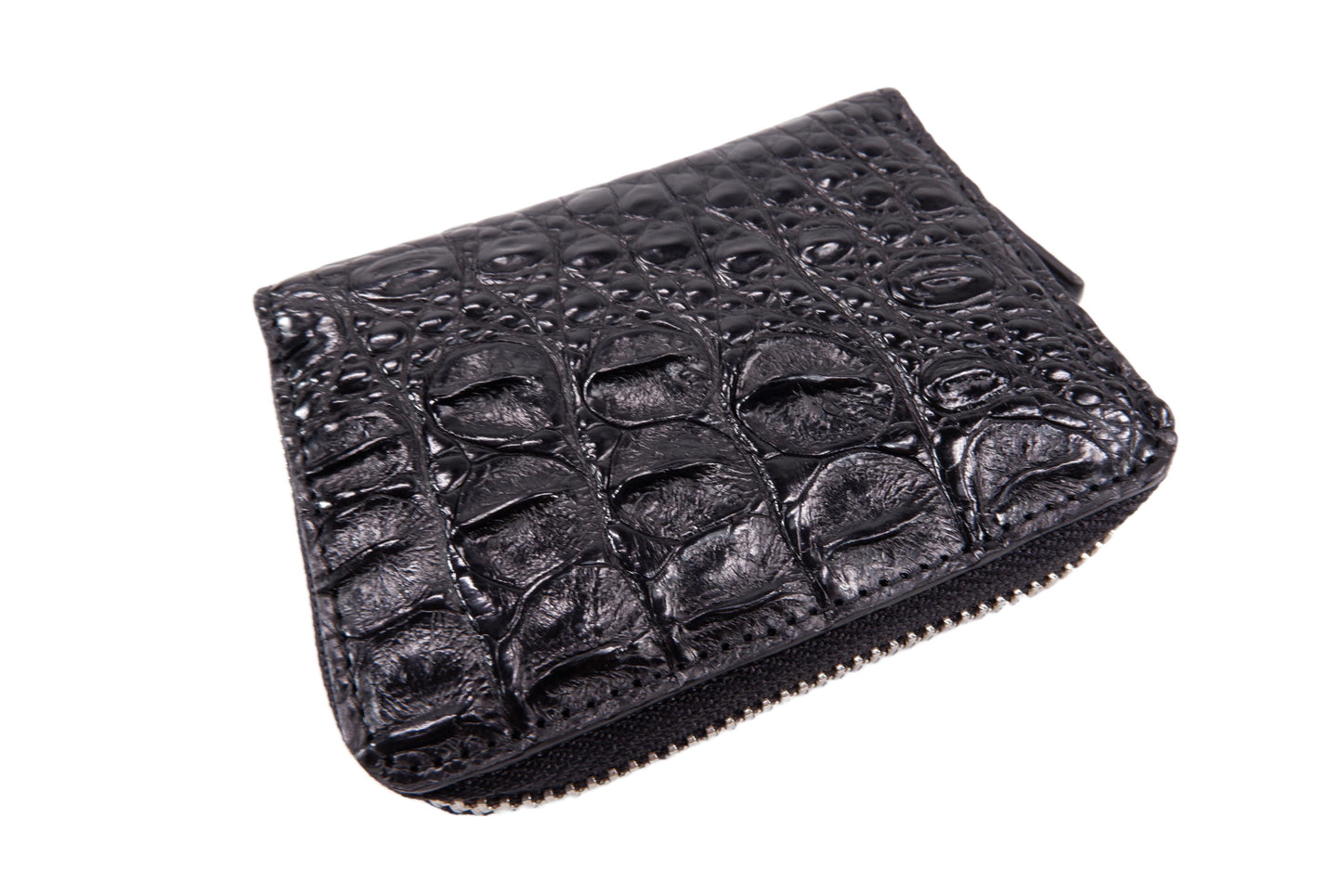 Genuine Crocodile Skin Leather Business & Credit Card Holder Zip Wallet Purse