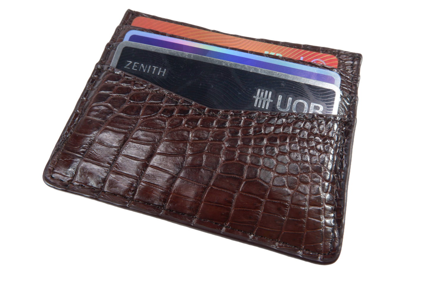 Genuine Crocodile Skin Leather Slim Business & Credit Card Holder Wallet Pouch