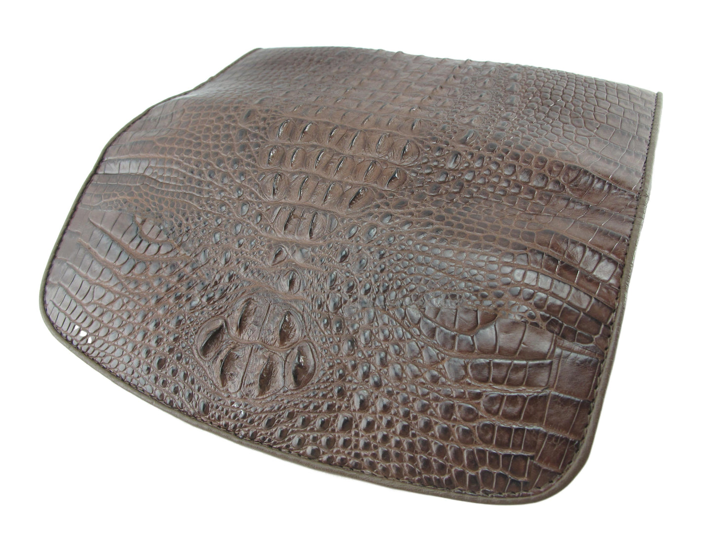 Genuine Crocodile Hornback Skin Leather Women's Trifold Clutch Wallet Purse