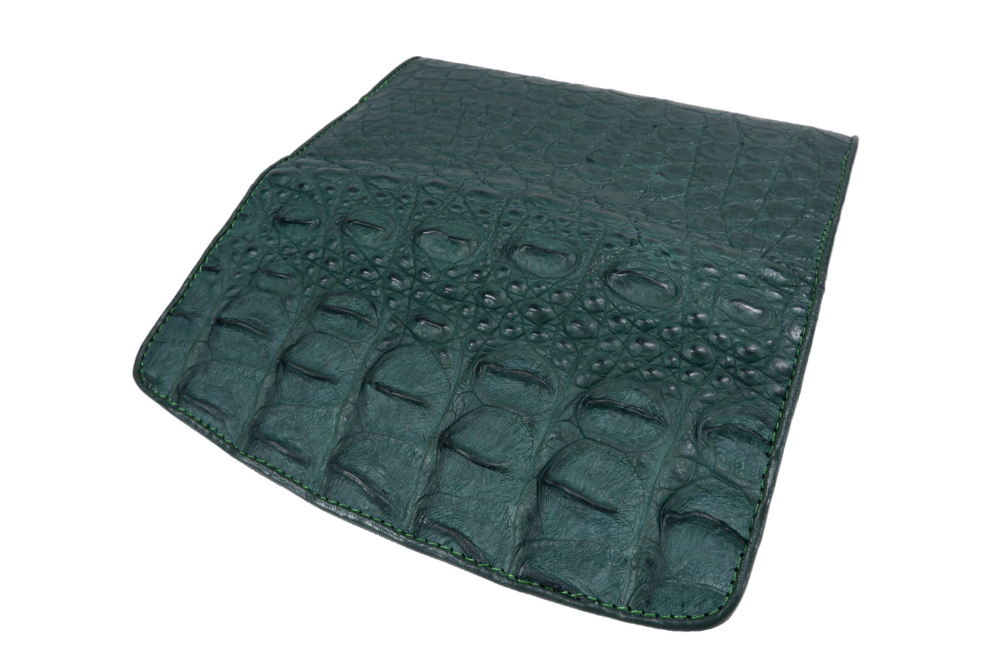 Genuine Crocodile Half Hornback Skin Leather Women's Trifold Clutch Wallet Purse