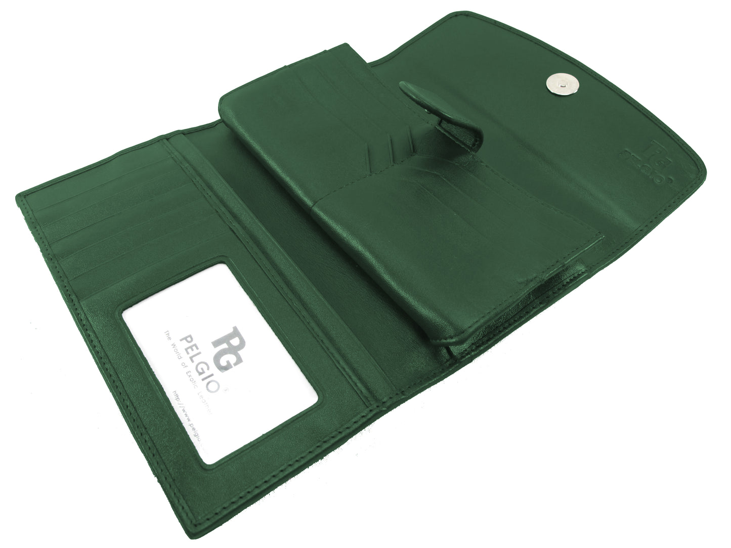 Genuine Crocodile Half Hornback Skin Leather Women's Trifold Clutch Wallet Purse