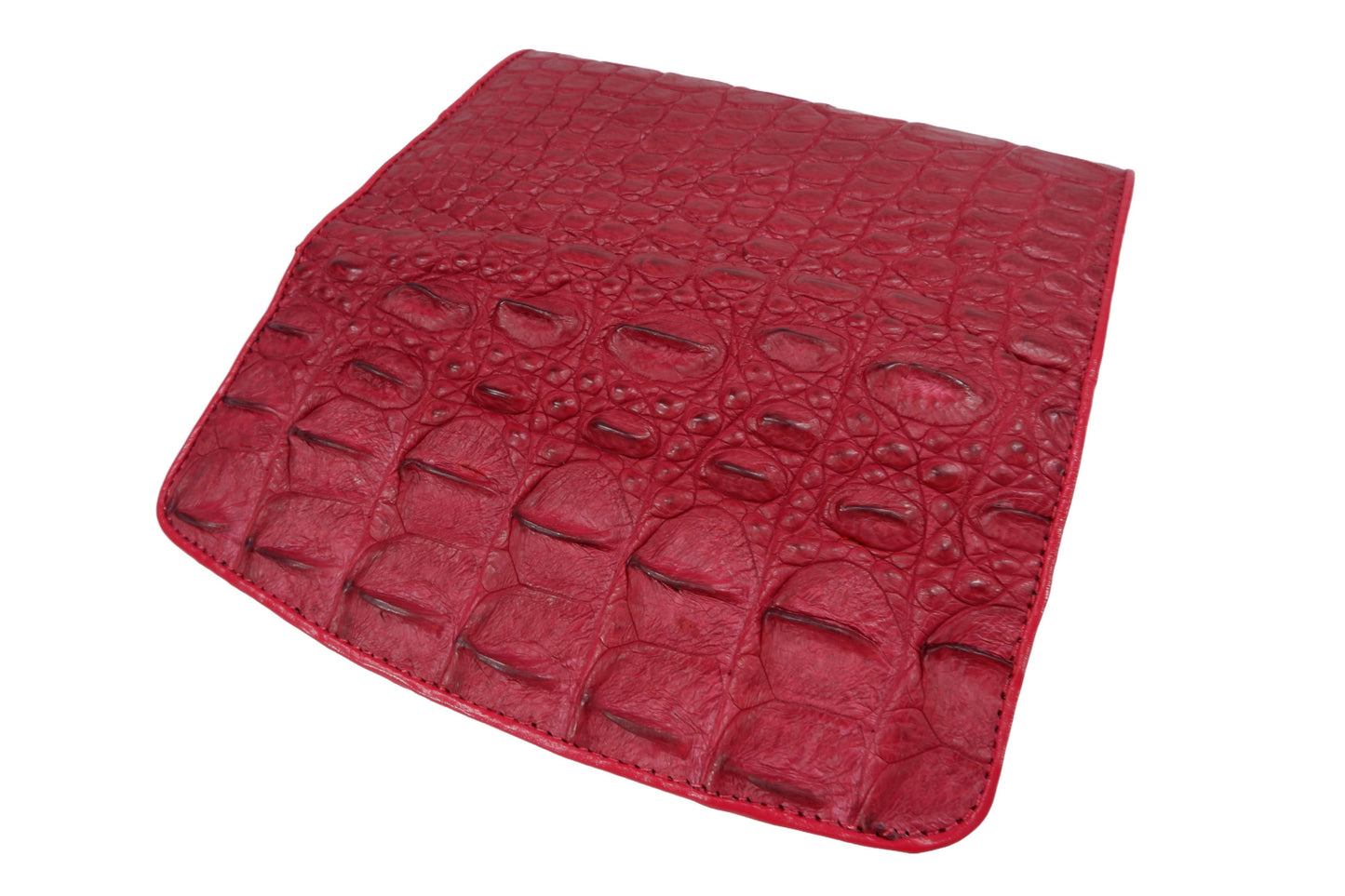 Genuine Crocodile Half Hornback Skin Leather Women's Trifold Clutch Wallet Purse