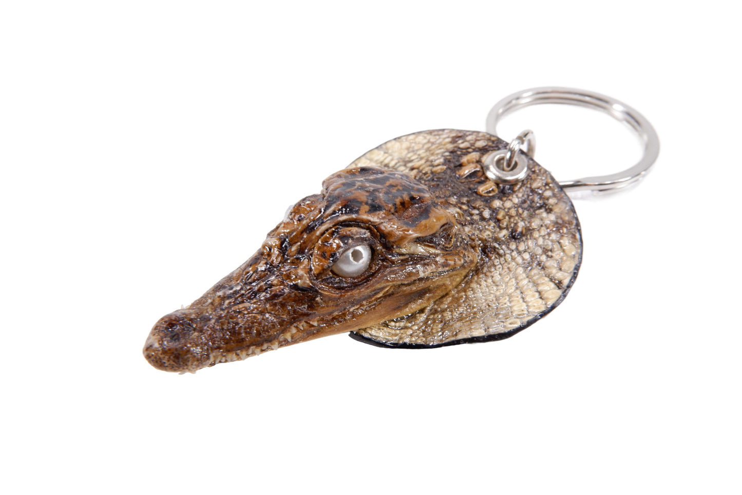Genuine Crocodile Skin Leather Head Key Ring Keychain Holder