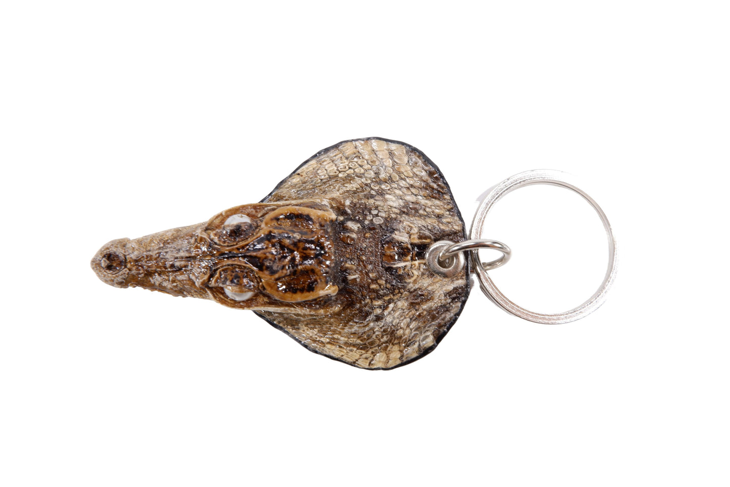 Genuine Crocodile Skin Leather Head Key Ring Keychain Holder
