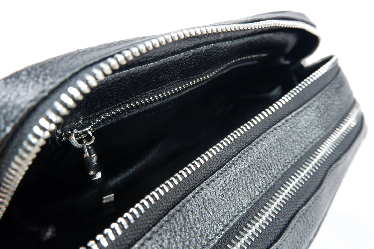 Genuine Crocodile Hornback Skin Leather Double Zip Crossbody Bag