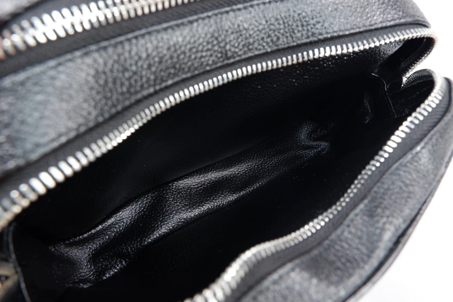 Genuine Crocodile Hornback Skin Leather Double Zip Crossbody Bag