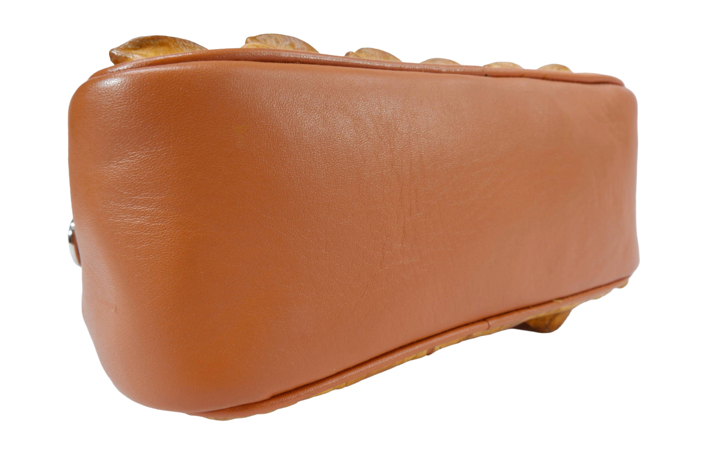 Genuine Crocodile Hornback Skin Leather Double Zip Crossbody Bag