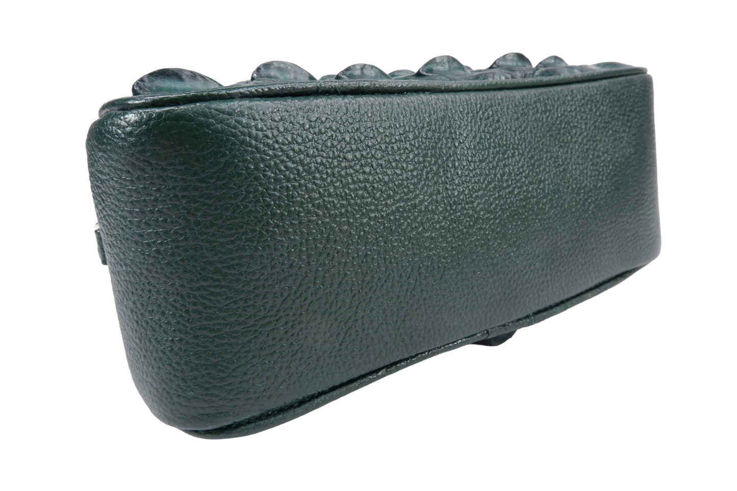 Genuine Crocodile Hornback Skin Leather Double Zip Crossbody Bag