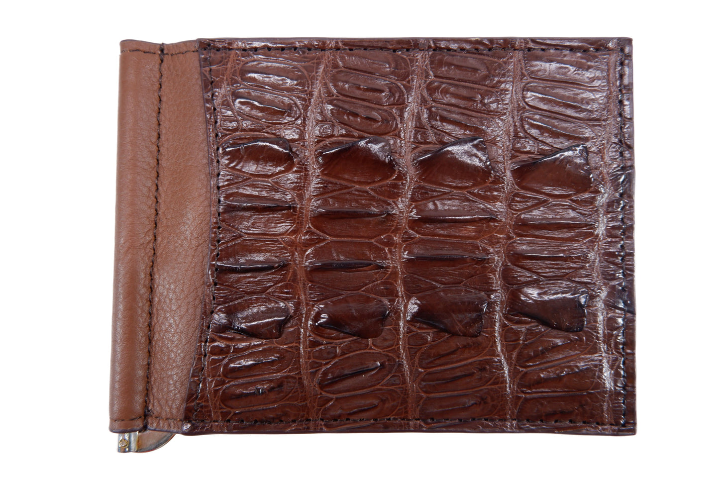 Genuine Crocodile Tail Skin Leather Money Clip Slim Bifold Men's Wallet