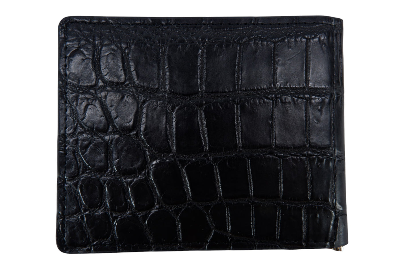 Genuine Crocodile Belly Skin Leather Money Clip Slim Bifold Men's Wallet