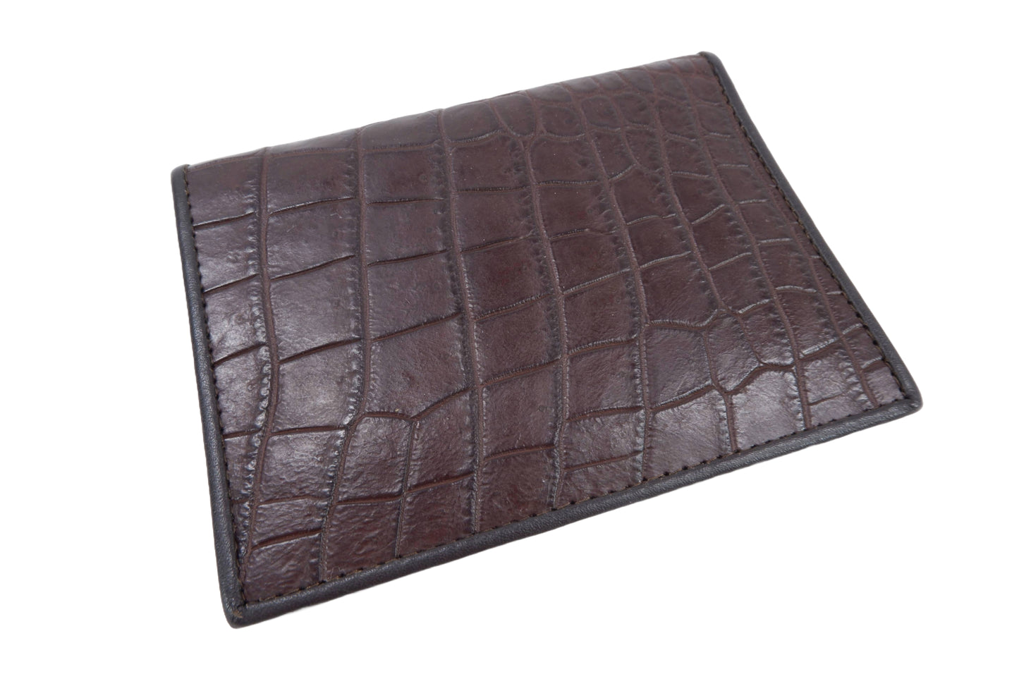 Genuine Crocodile Belly Skin Leather Luxury Passport & Card Holder Wallet
