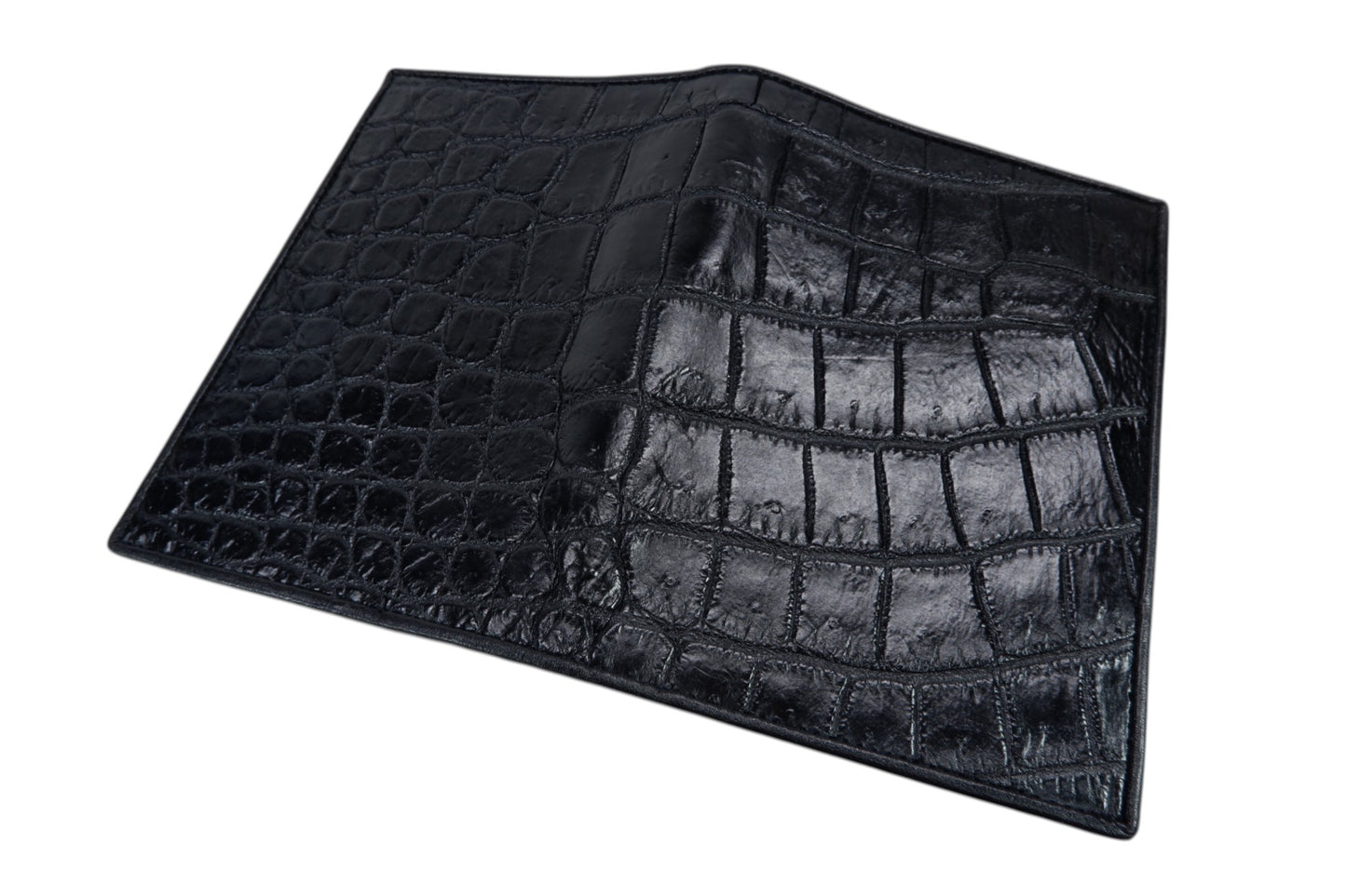 Genuine Crocodile Belly Skin Leather Luxury Passport & Card Holder Wallet