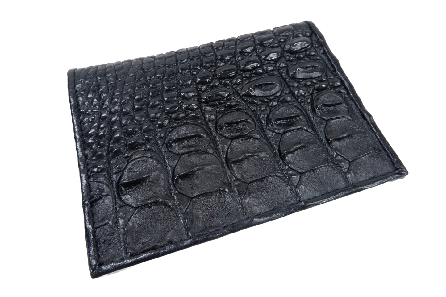 Genuine Crocodile Half Backbone Skin Leather Passport & Card Holder Wallet