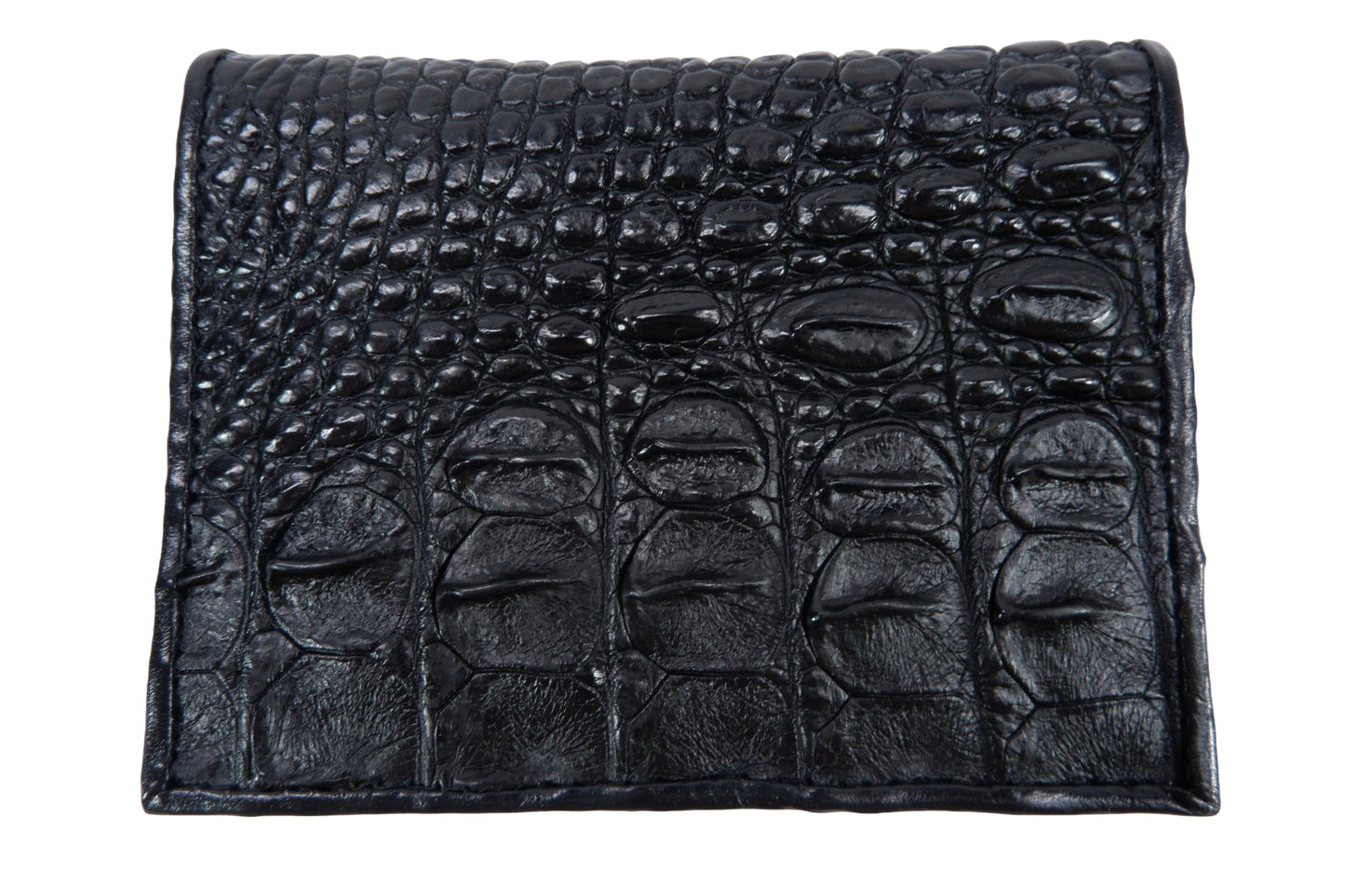 Genuine Crocodile Half Backbone Skin Leather Passport & Card Holder Wallet