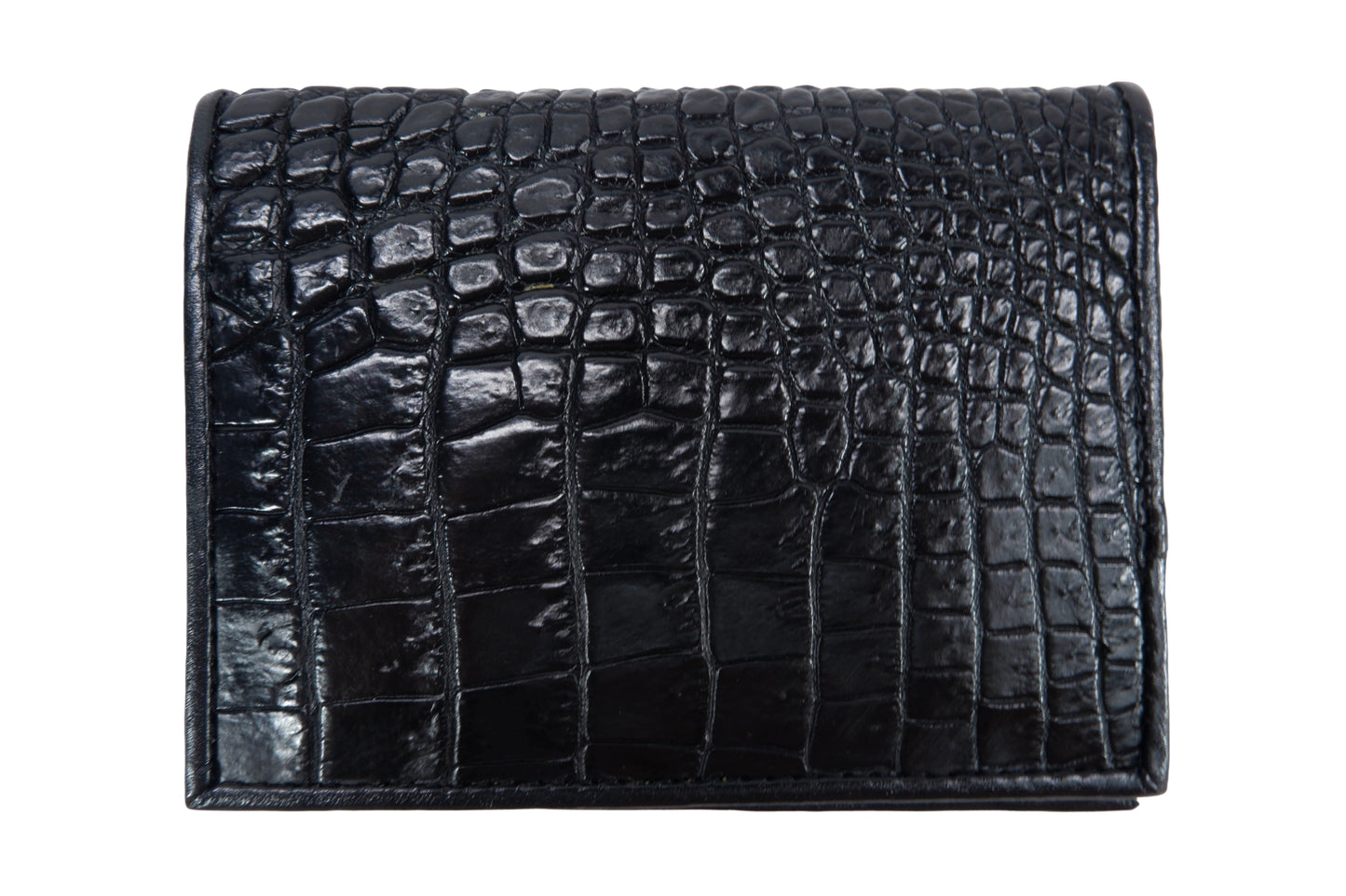 Genuine Crocodile Half Backbone Skin Leather Passport & Card Holder Wallet