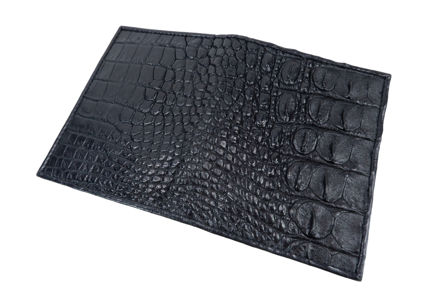 Genuine Crocodile Half Backbone Skin Leather Passport & Card Holder Wallet