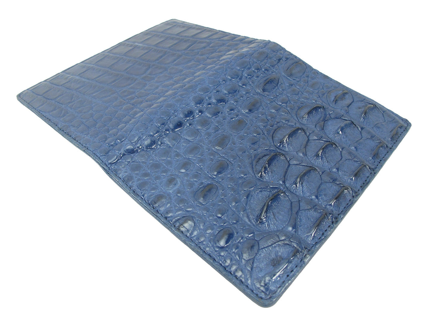 Genuine Crocodile Half Backbone Skin Leather Passport & Card Holder Wallet