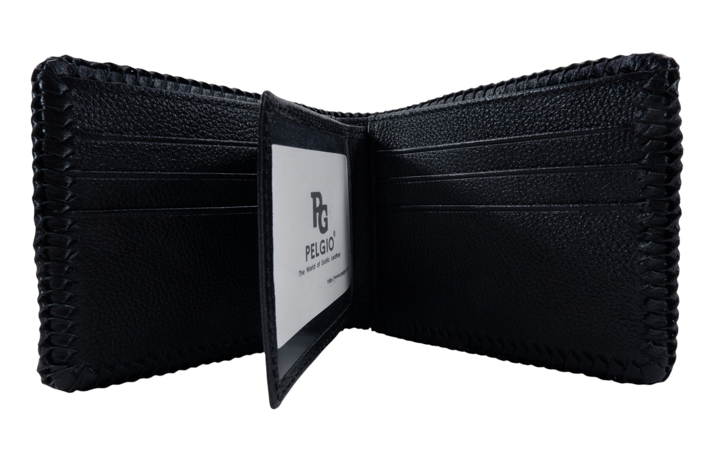 Genuine Crocodile Hornback Skin Leather Handmade Bifold Wallet