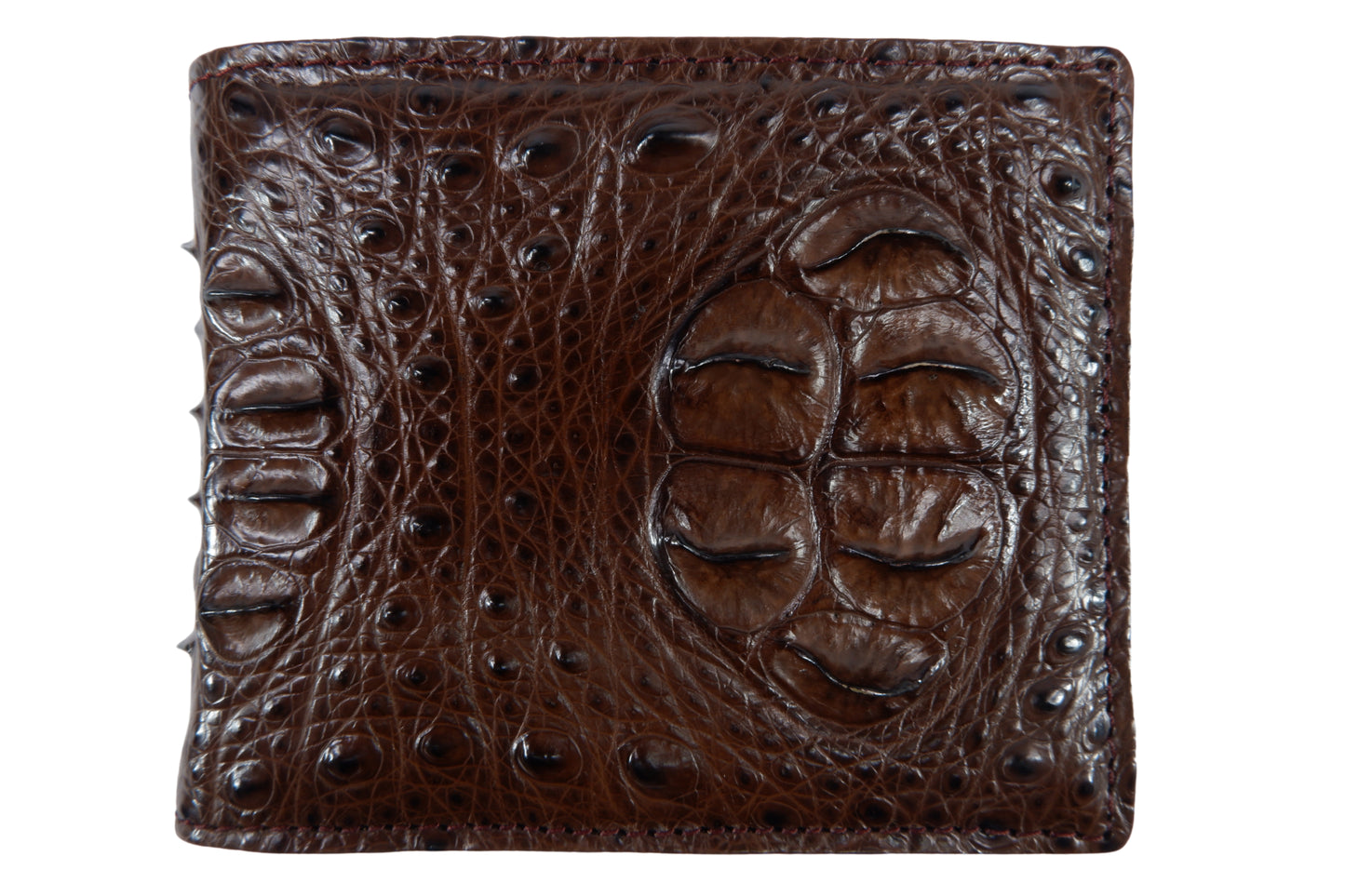 Genuine Crocodile Hornback Skin Leather Bifold Wallet with Crocodile Skin Interior