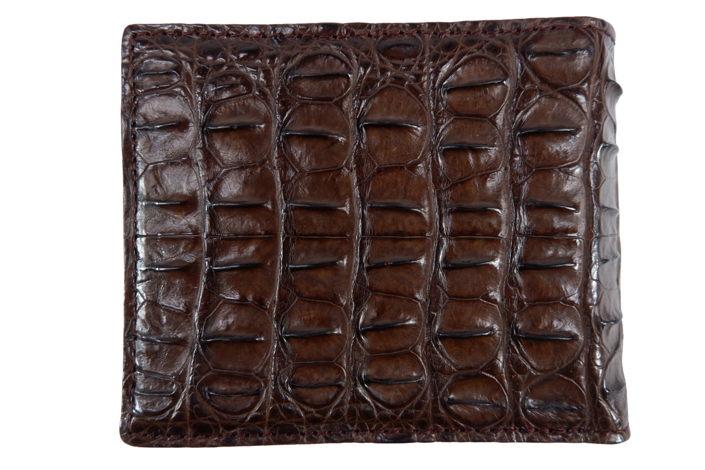 Genuine Crocodile Hornback Skin Leather Bifold Wallet with Crocodile Skin Interior