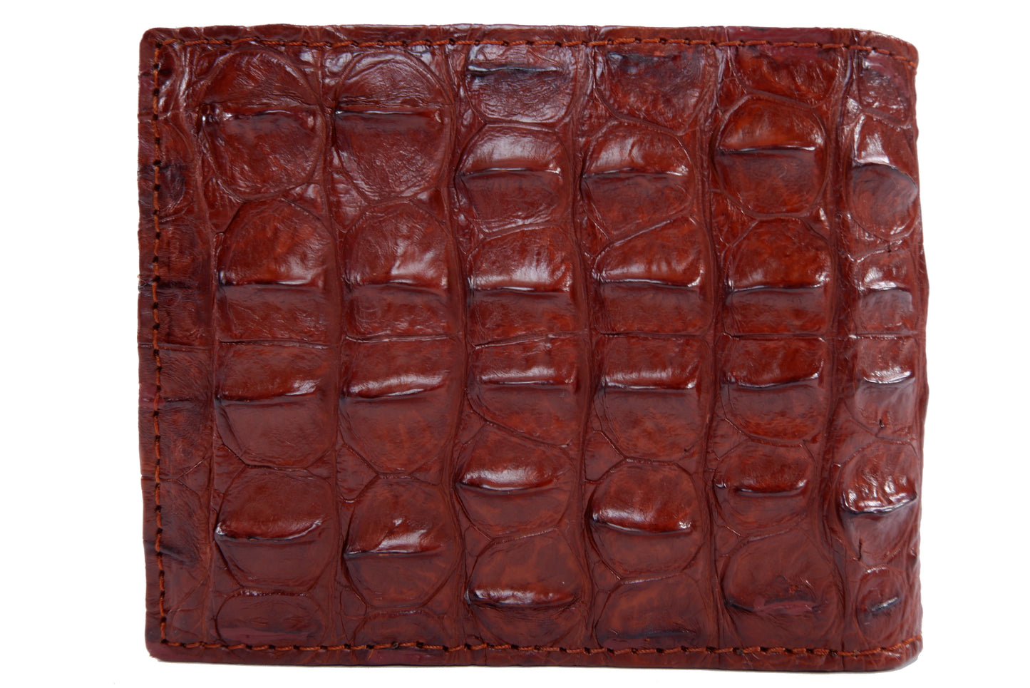 Genuine Crocodile Hornback Skin Leather Bifold Wallet with Crocodile Skin Interior