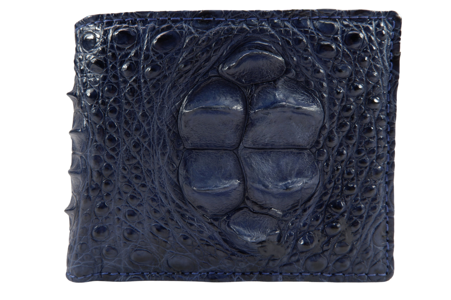 Genuine Crocodile Hornback Skin Leather Bifold Wallet with Crocodile Skin Interior