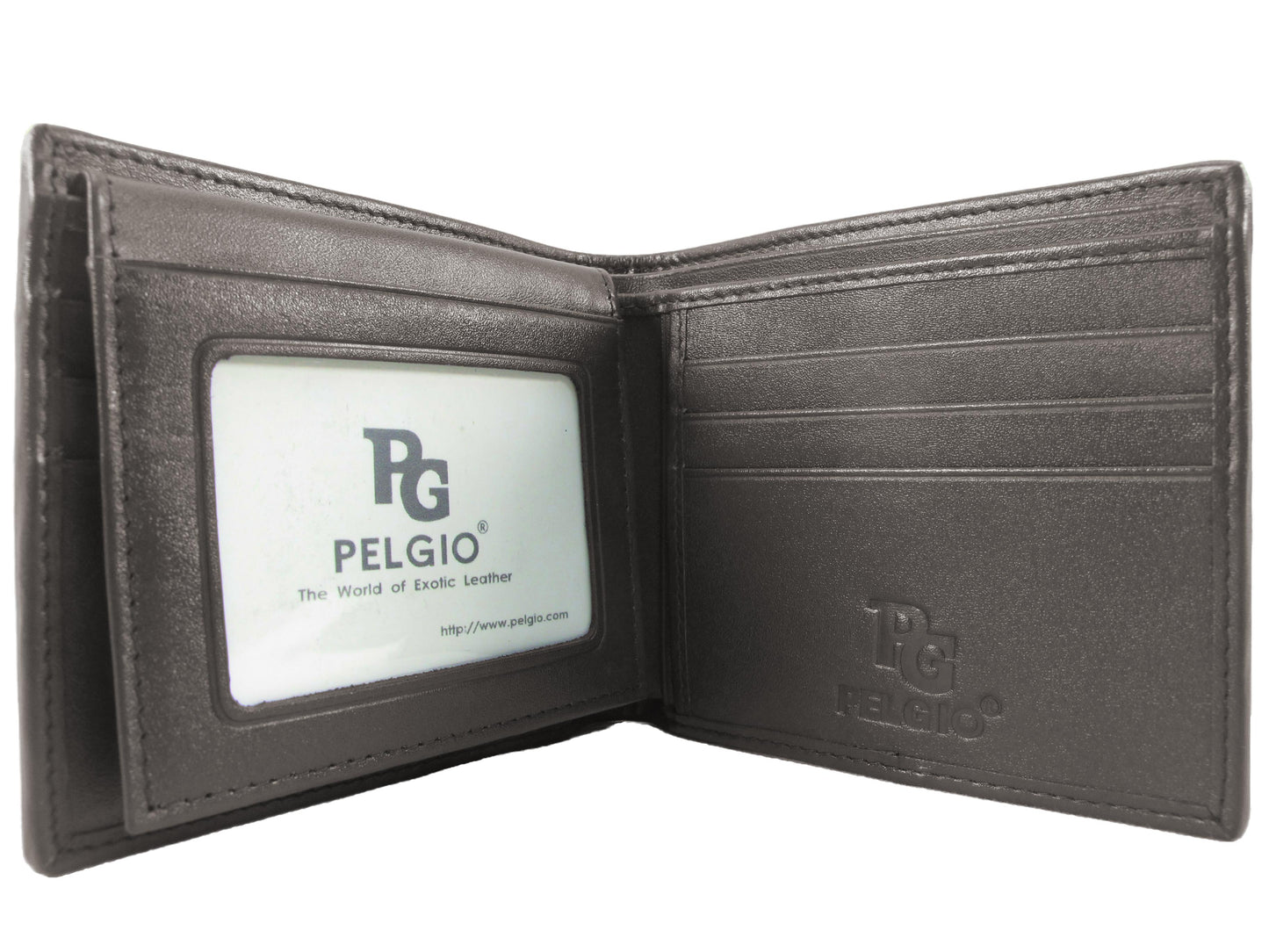 Genuine Crocodile Head Bump Skin Leather Bifold Wallet