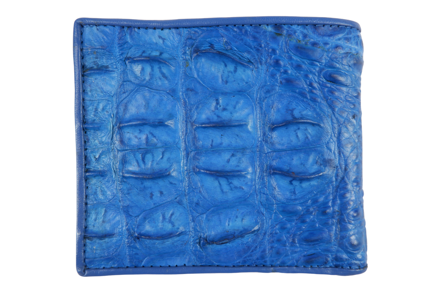 Genuine Crocodile Head Bump Skin Leather Bifold Wallet