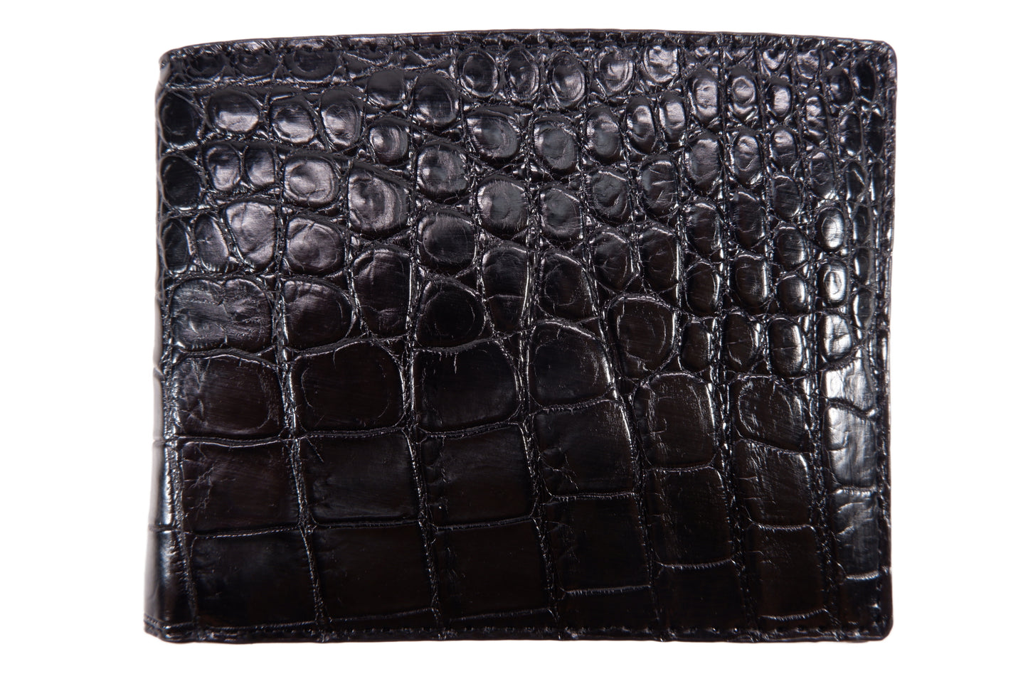 Genuine Crocodile Belly Skin Leather Bifold Wallet with Crocodile Skin Interior