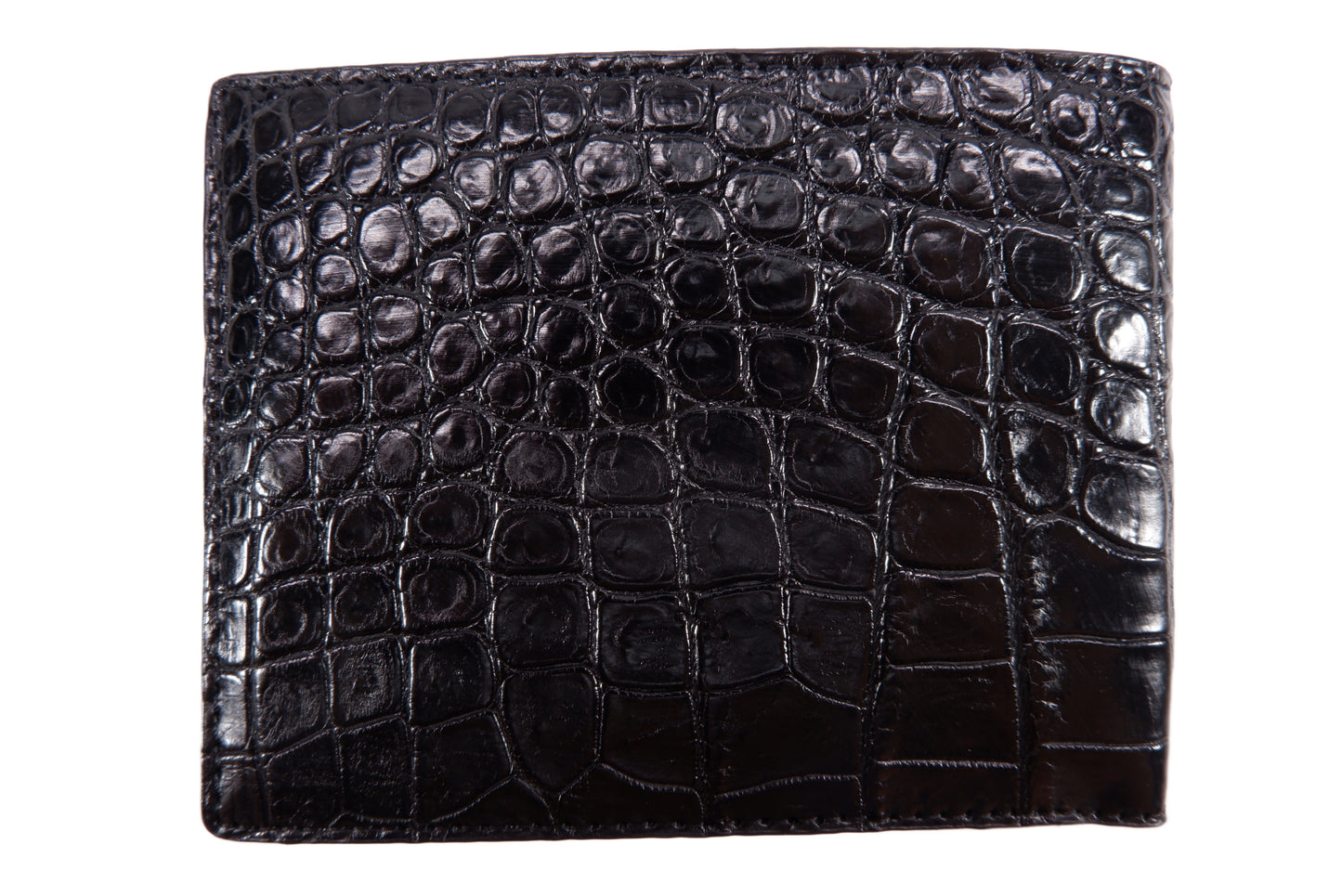 Genuine Crocodile Belly Skin Leather Bifold Wallet with Crocodile Skin Interior