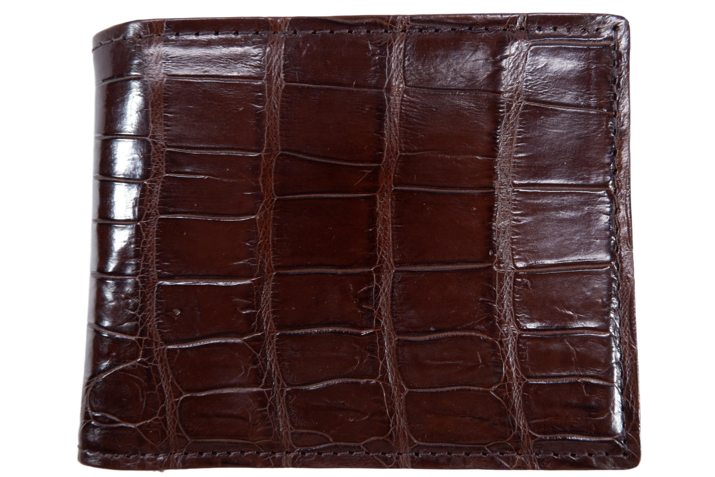 Genuine Crocodile Belly Skin Leather Bifold Wallet with Crocodile Skin Interior