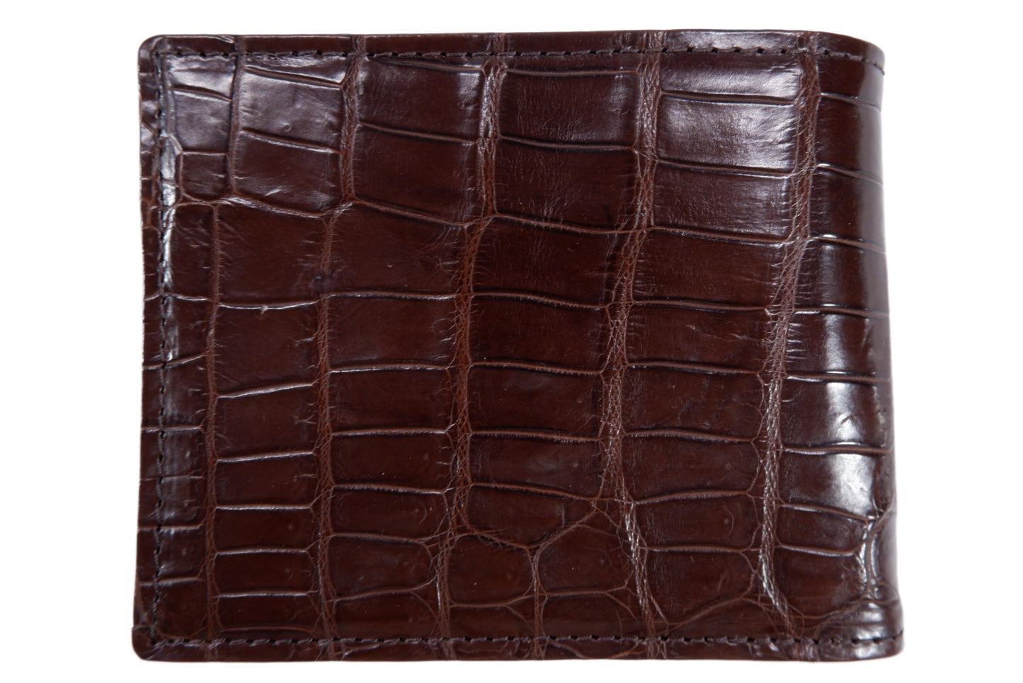 Genuine Crocodile Belly Skin Leather Bifold Wallet with Crocodile Skin Interior