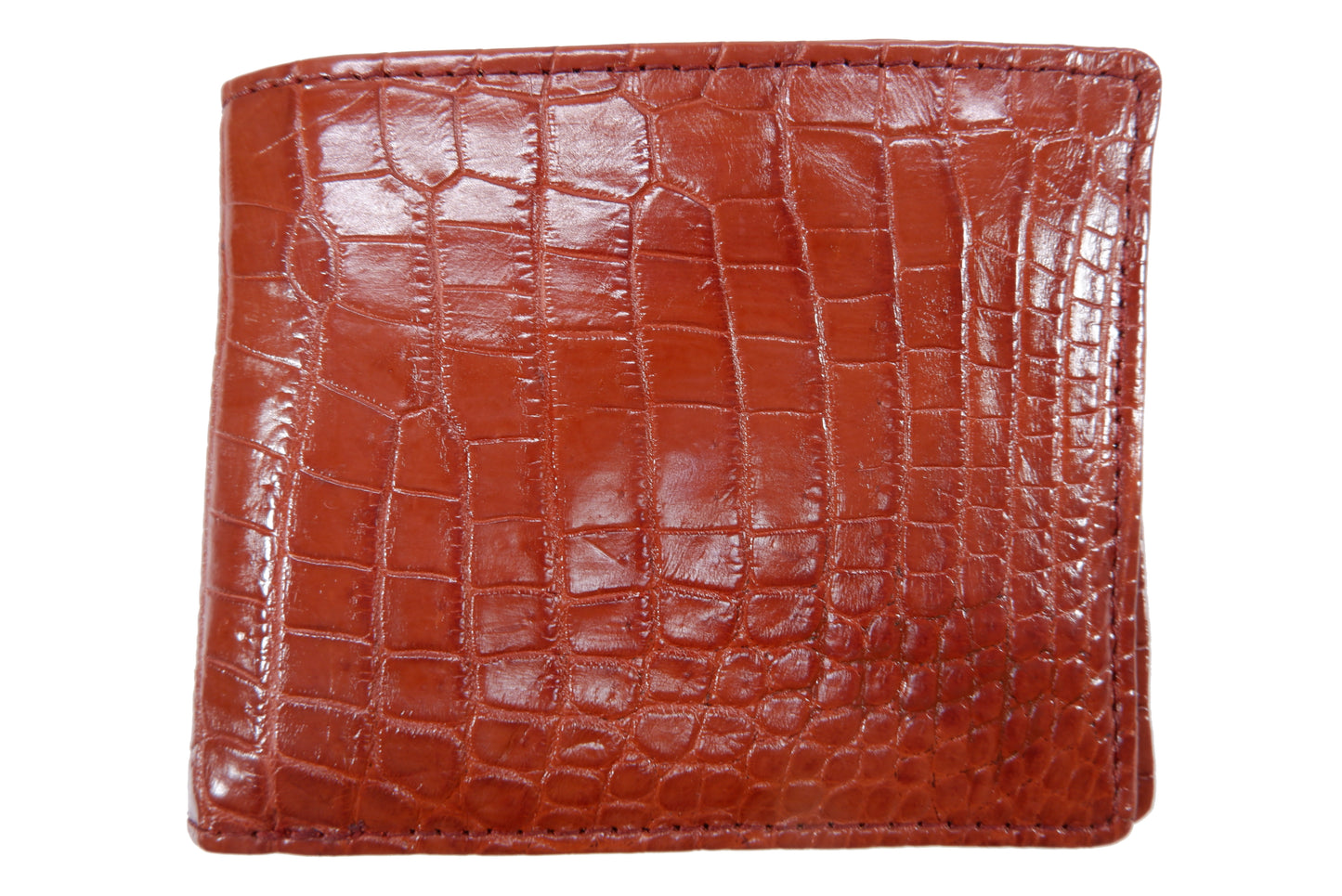 Genuine Crocodile Belly Skin Leather Bifold Wallet with Crocodile Skin Interior