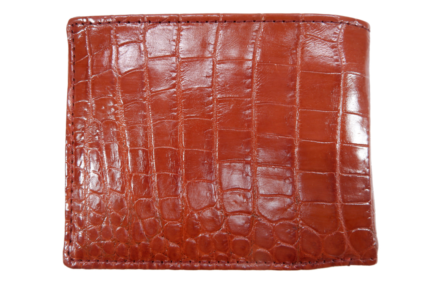 Genuine Crocodile Belly Skin Leather Bifold Wallet with Crocodile Skin Interior