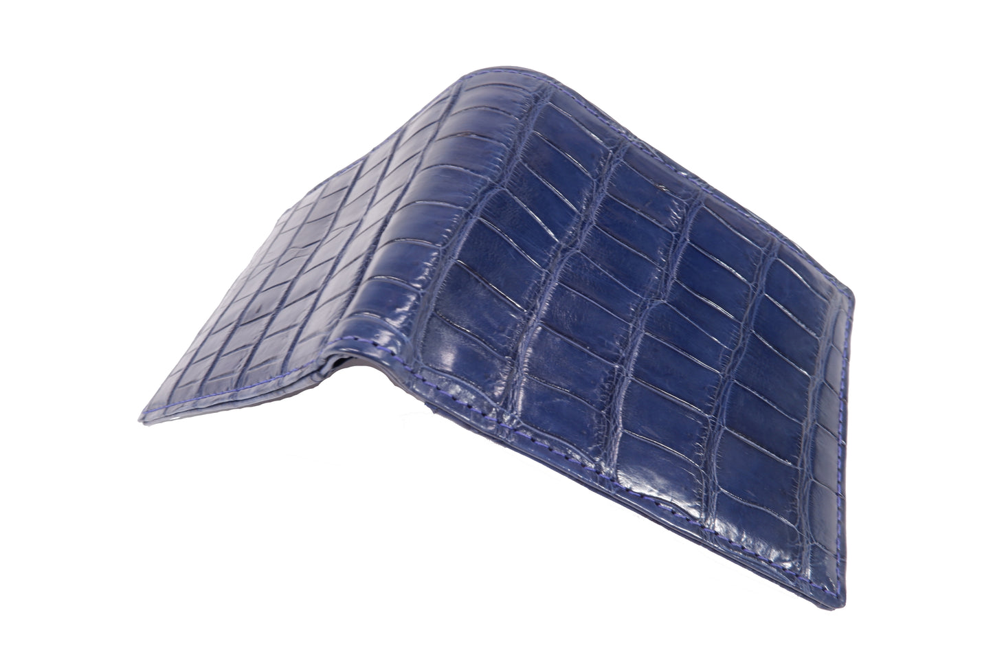 Genuine Crocodile Belly Skin Leather Bifold Wallet with Crocodile Skin Interior