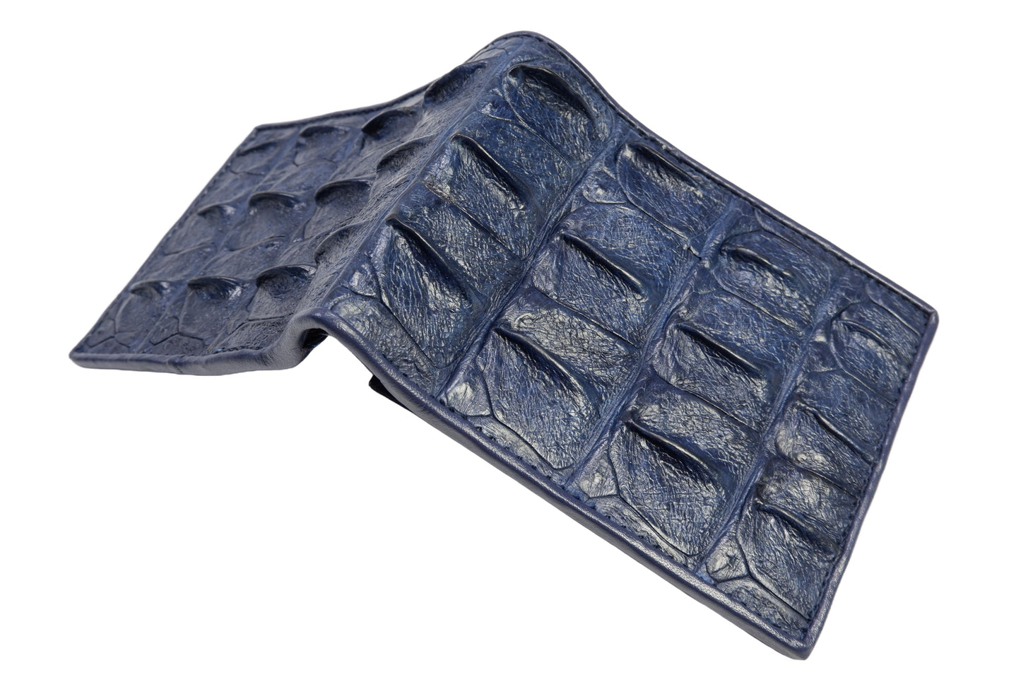 Genuine Crocodile Backbone Skin Leather Men's Bifold Wallet