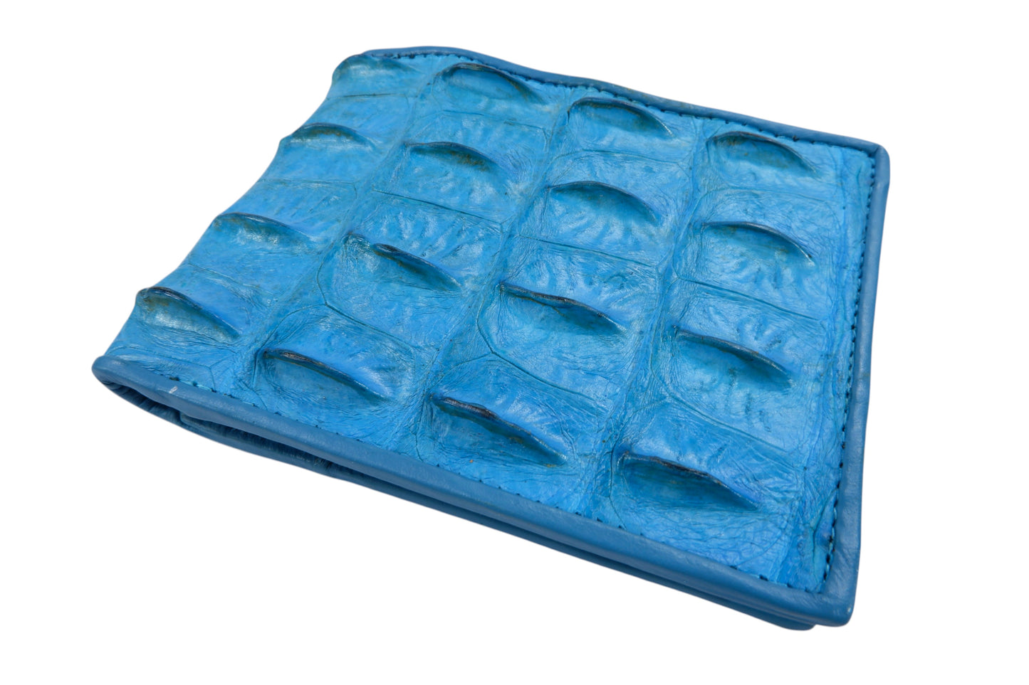 Genuine Crocodile Backbone Skin Leather Men's Bifold Wallet