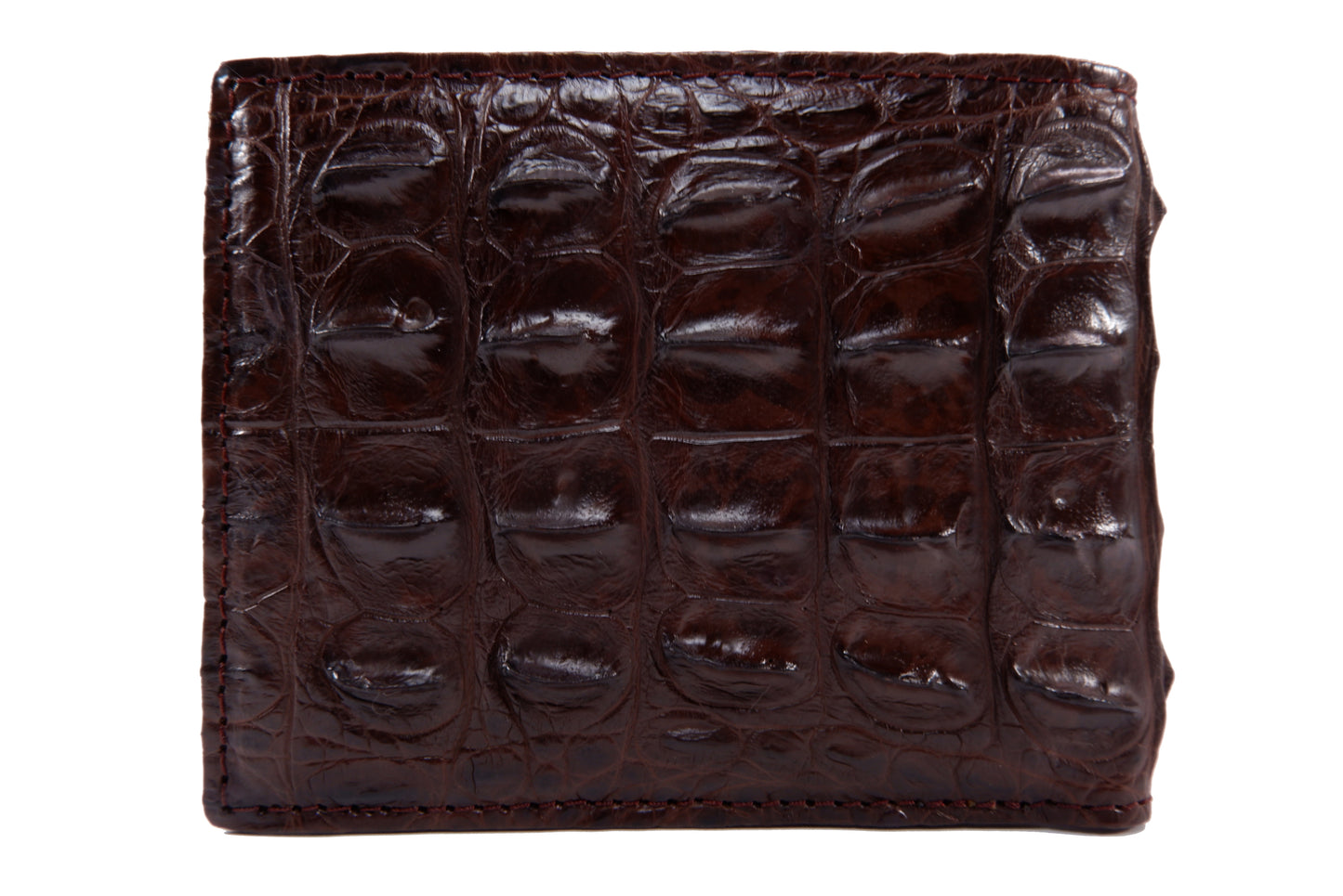 Genuine Crocodile Backbone Skin Leather Bifold Wallet with Crocodile Skin Interior