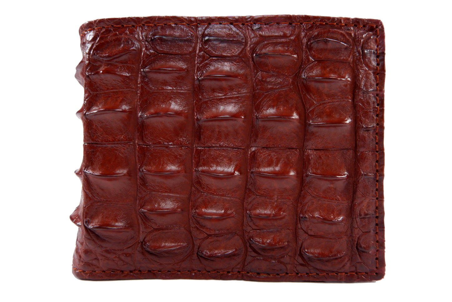 Genuine Crocodile Backbone Skin Leather Bifold Wallet with Crocodile Skin Interior