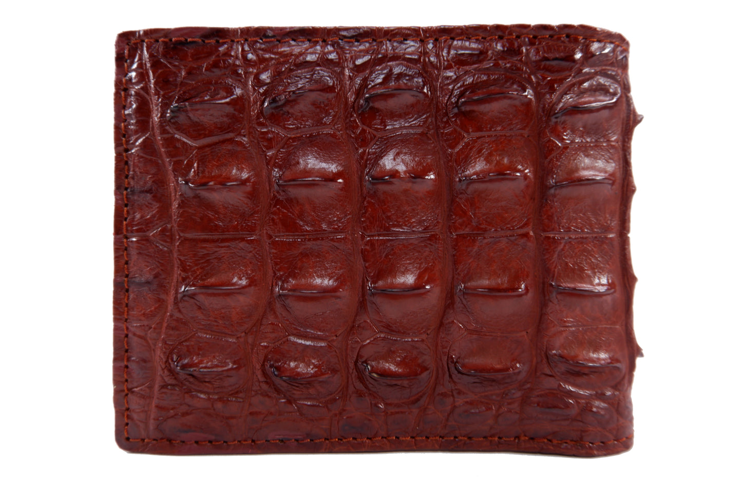 Genuine Crocodile Backbone Skin Leather Bifold Wallet with Crocodile Skin Interior