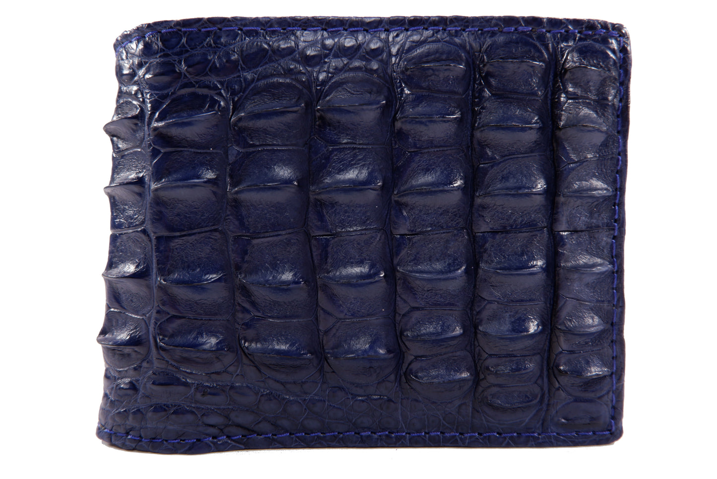 Genuine Crocodile Backbone Skin Leather Bifold Wallet with Crocodile Skin Interior