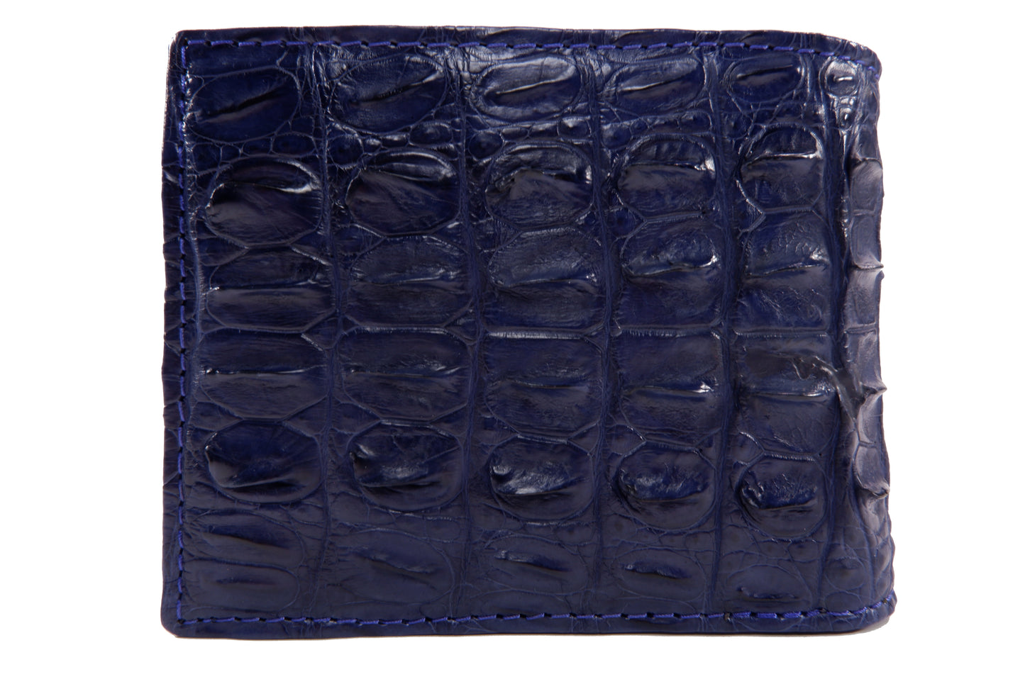 Genuine Crocodile Backbone Skin Leather Bifold Wallet with Crocodile Skin Interior