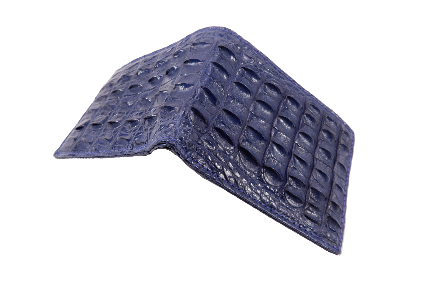 Genuine Crocodile Backbone Skin Leather Bifold Wallet with Crocodile Skin Interior