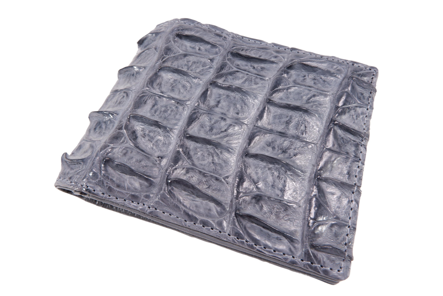 Genuine Crocodile Backbone Skin Leather Men's Bifold Wallet