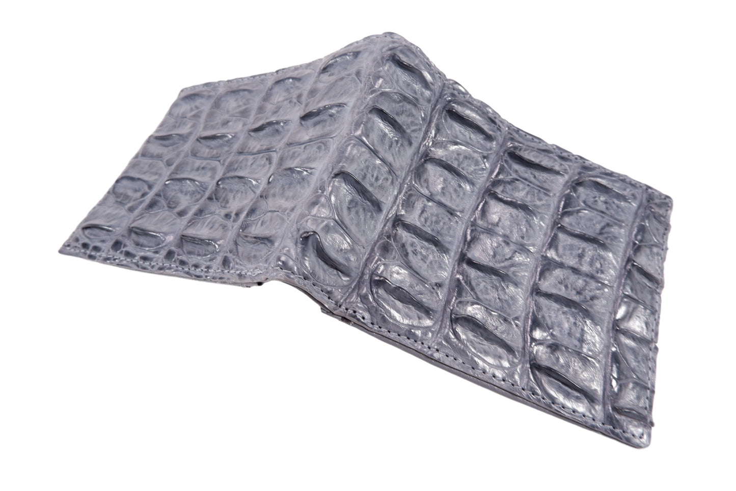 Genuine Crocodile Backbone Skin Leather Men's Bifold Wallet