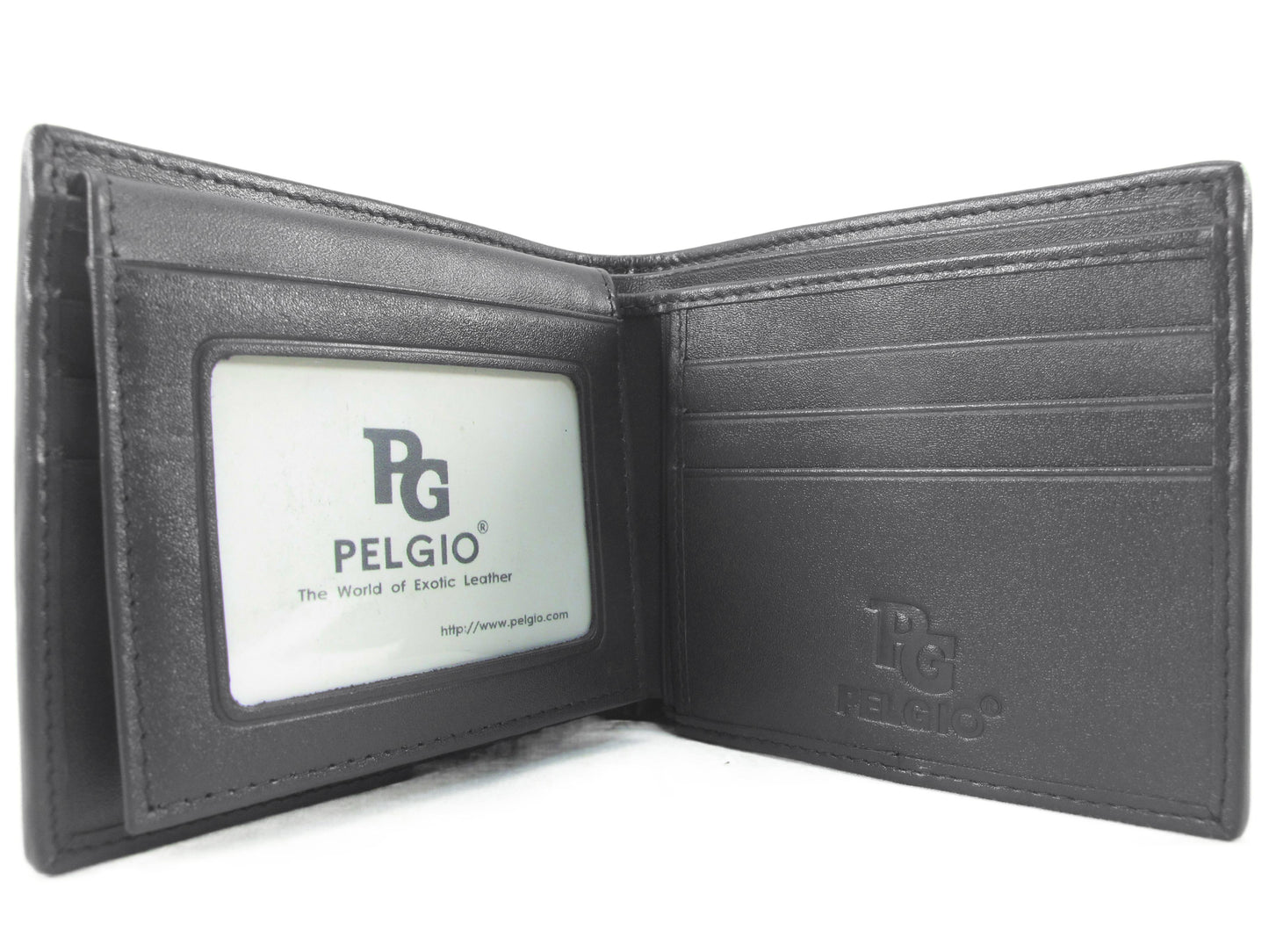 Genuine Crocodile Backbone Skin Leather Men's Bifold Wallet